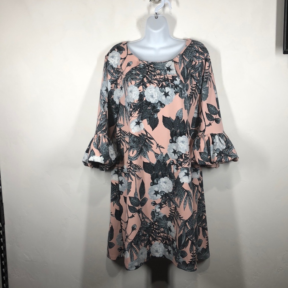 Nina Leonard pink floral dress size xl